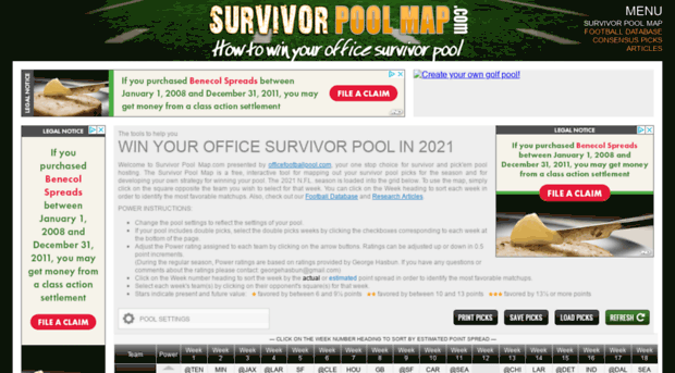 survivorpoolmap.com