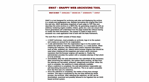 swat-archiving.sourceforge.net