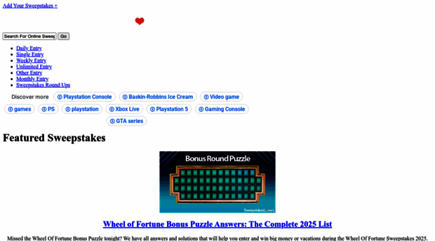 sweepstakeslovers.com