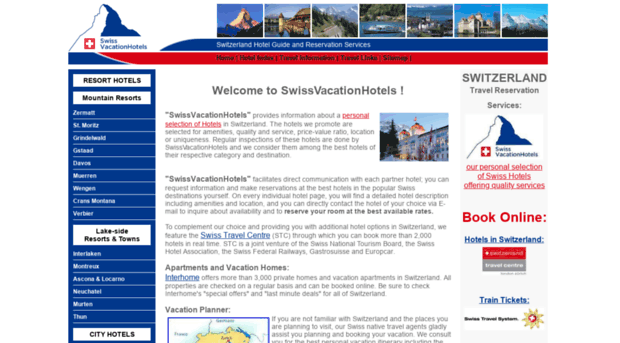 swissvacationhotels.com