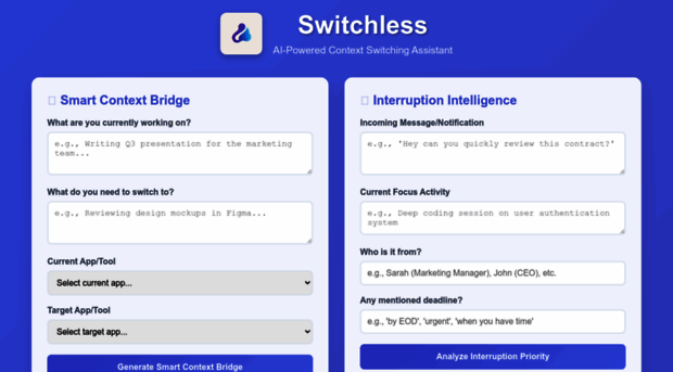switchless.io - Switchless - AI Context Switch... - Switchless