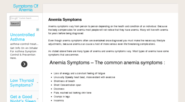 symptomsofanemia.net