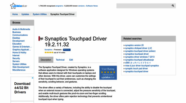 synaptics-touchpad-driver.updatestar.com