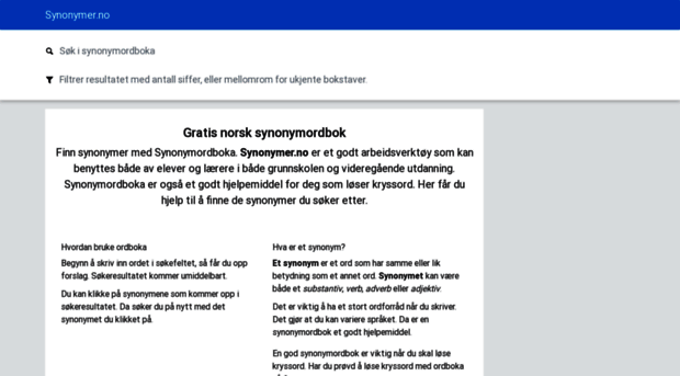 synonymer.no