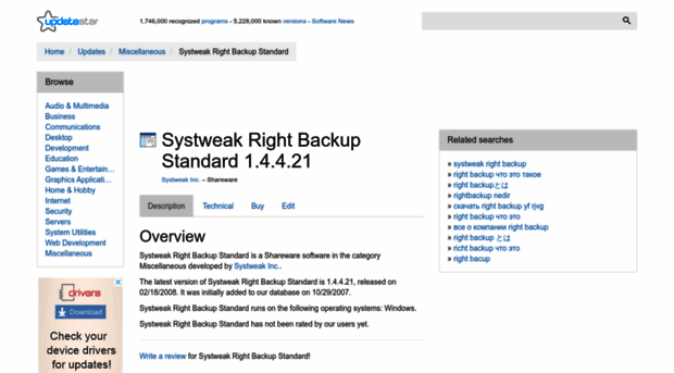 systweak-right-backup-standard.updatestar.com