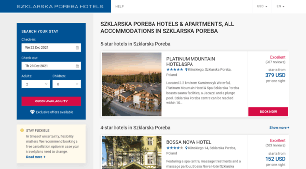 szklarskaporebahotels.com