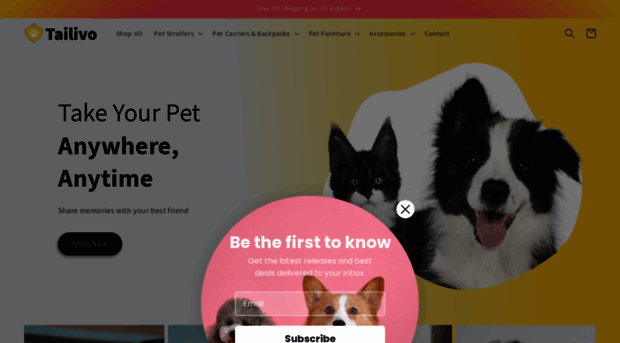 Screenshot of tailivo.com website