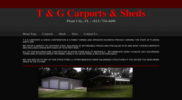 tandgcarportsheds.com