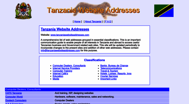 tanzaniawebsiteaddresses.com