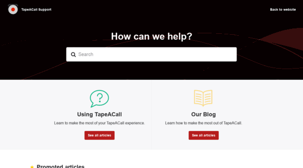 tapeacall.zendesk.com