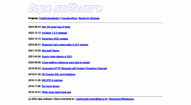 tapesoftware.net