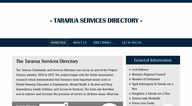 tararuaservicesdirectory.org.nz