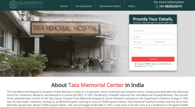 tatamemorialhospital.clinicspots.in