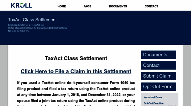 taxactclasssettlement.com