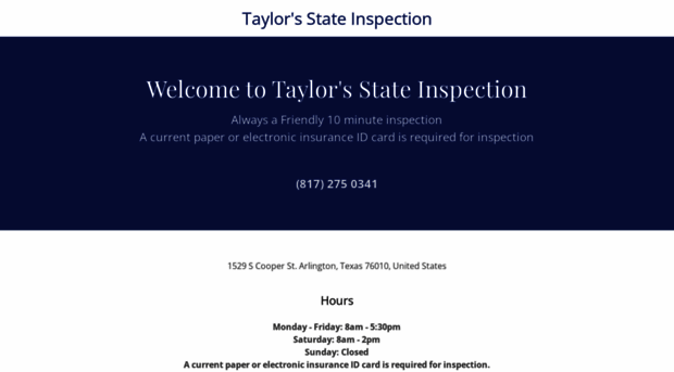 taylorsstateinspection.com