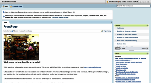 teacherlibrarianwiki.pbwiki.com