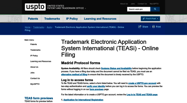 teasi.uspto.gov