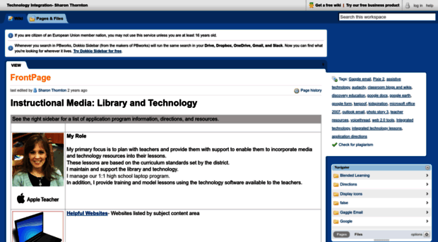 technologyintegrationshthornt.pbworks.com