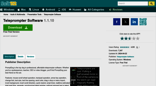 teleprompter-software.soft112.com