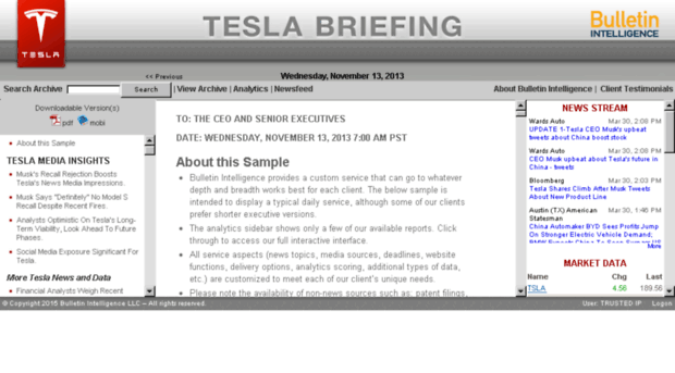 tesla2255.bulletinintelligence.com