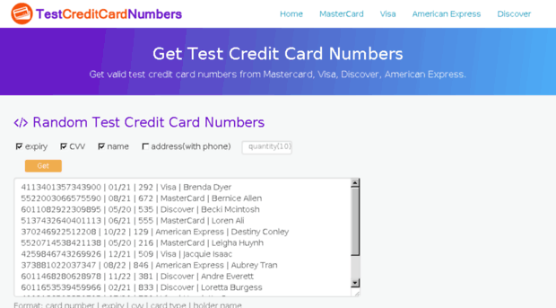 testcreditcardnumbers.net
