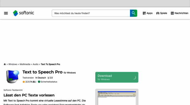text-to-speech-pro.softonic.de