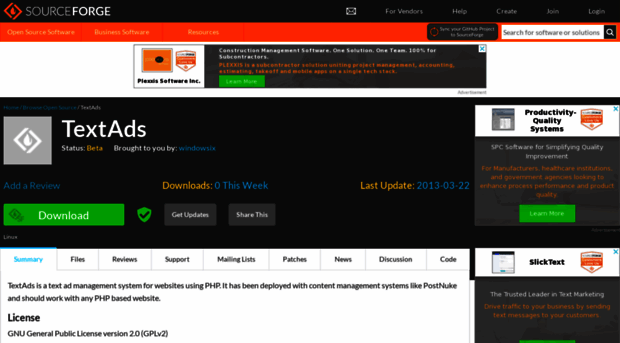 textads.sourceforge.net
