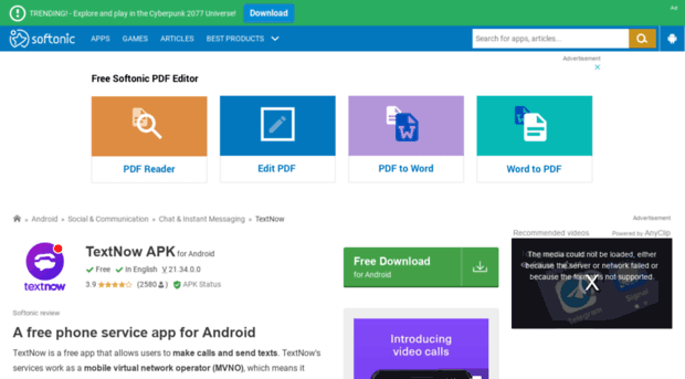 textnow-free-text-calls.en.softonic.com