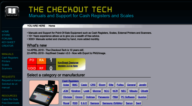 cash registers and scales