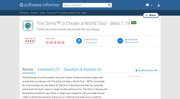 the-sims-3-create-a-world-tool-beta.software.informer.com