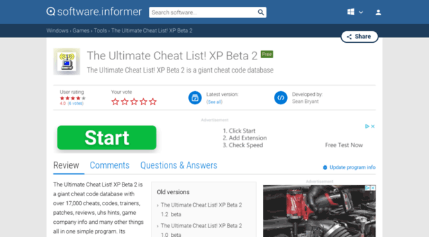 the-ultimate-cheat-list-xp-beta-2.software.informer.com
