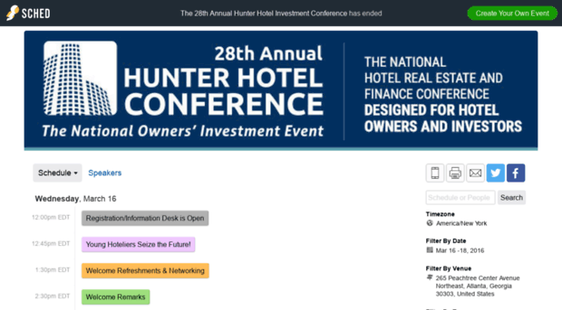 the28thannualhunterhotelinv2016.sched.com