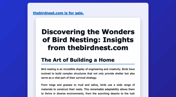 thebirdnest.com