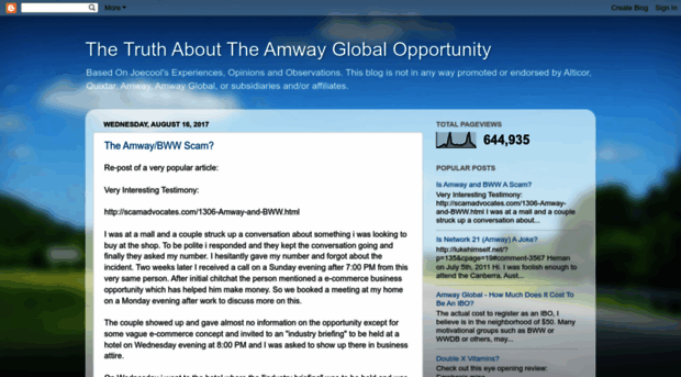 thefactsabouttheamwayopportunity.blogspot.com