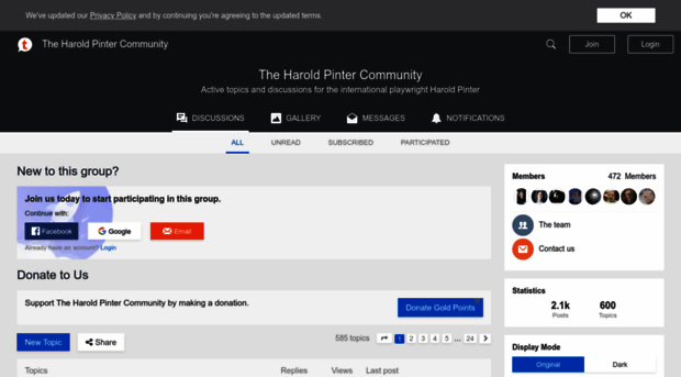 theharoldpintercommunity.yuku.com