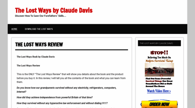 thelostwaysbyclaudedavis.com