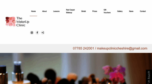 Screenshot of themakeupclinic.co.uk website