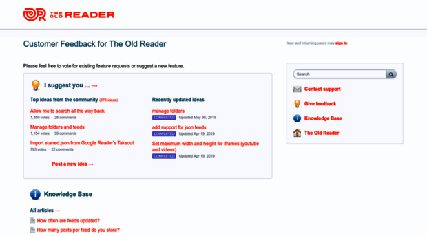 theoldreader.uservoice.com