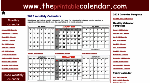 theprintablecalendar.com