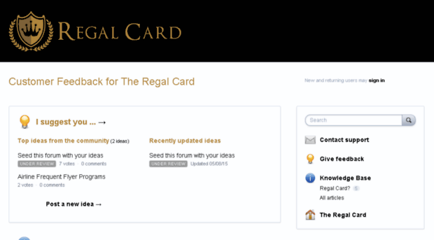 theregalcard.uservoice.com