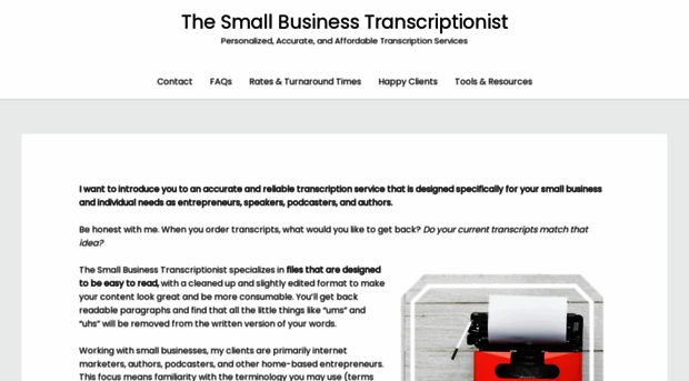 thesmallbusinesstranscriptionist.com