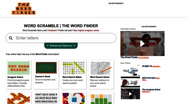 Thewordfinder Com Word Search Descrambler Tools The Word