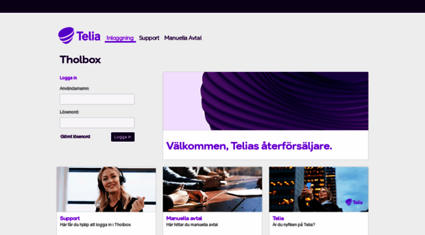 tholbox.telia.se - Telia Tholbox - Inloggning - Tholbox Telia