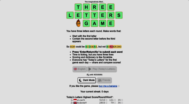 threelettersgame.com