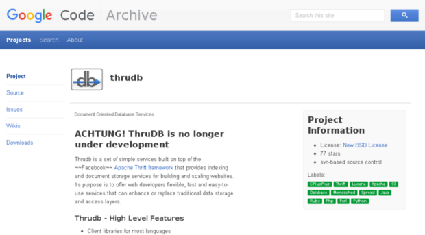 thrudb.googlecode.com