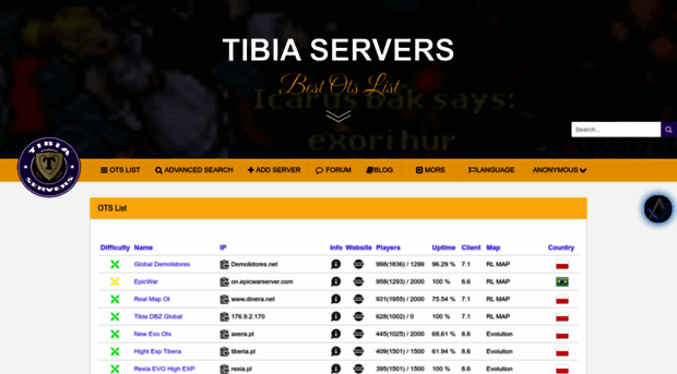 tibiaservers.net