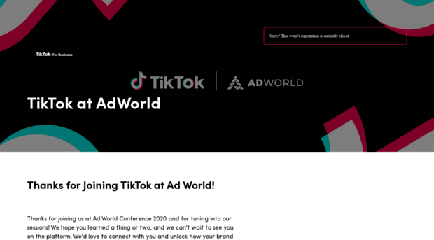 tiktokatadworldswagsignup.splashthat.com