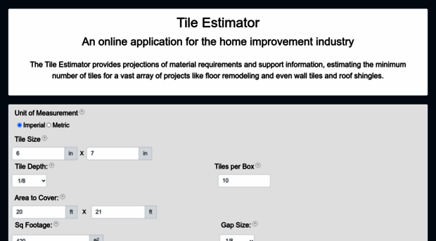 tileestimator.com