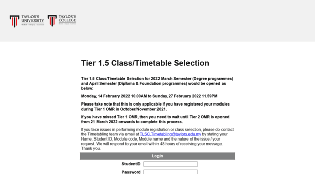 timetable.taylors.edu.my