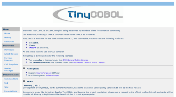 tiny-cobol.sourceforge.net